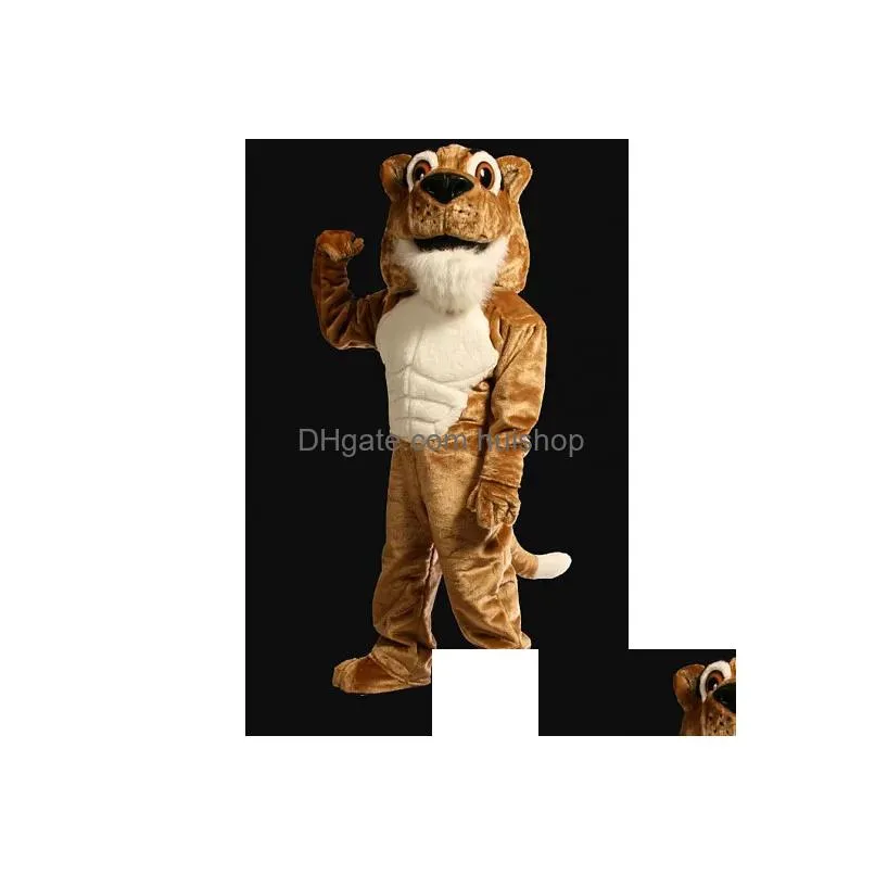 2024 halloween power corby cougar mascot costumes cartoon character adult women men dress carnival unisex adults