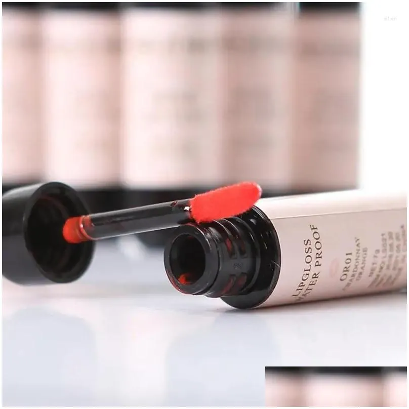 lip gloss red wine sheer liquid lipstick bottle glaze non fading dye lasting moisturizing cosmetics female make
