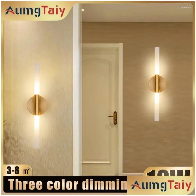 wall lamp 12w led sconces mirror with lights light fixture for bedroom aisle background modern indoor lighting acrylic ac 260v