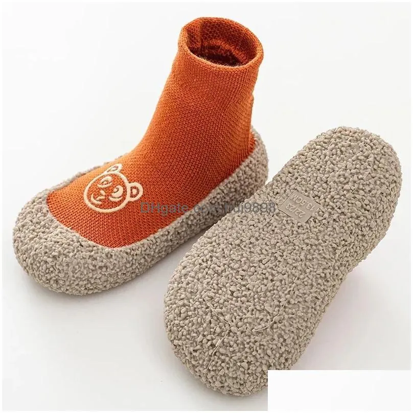 baby shoes cotton first infant toddler walker boys girls kids soft rubber knit booties antislip 240124