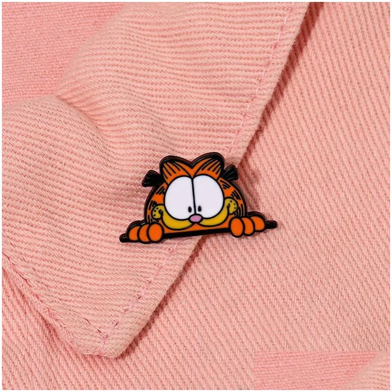 lazy cat pin cute anime movies games hard enamel pins collect metal cartoon brooch backpack hat bag collar lapel badges