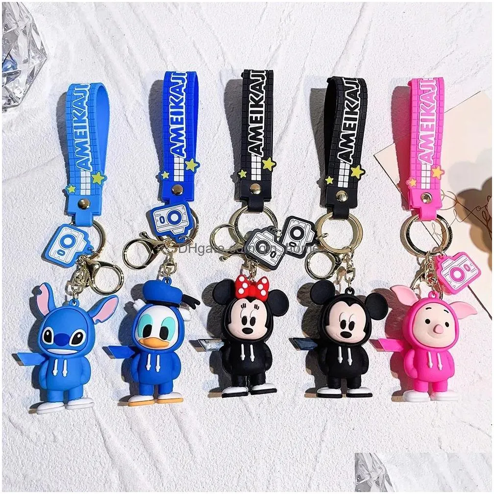 cute mouse keychain pendants anime car key ring cartoon doll backpack pendant toys gift