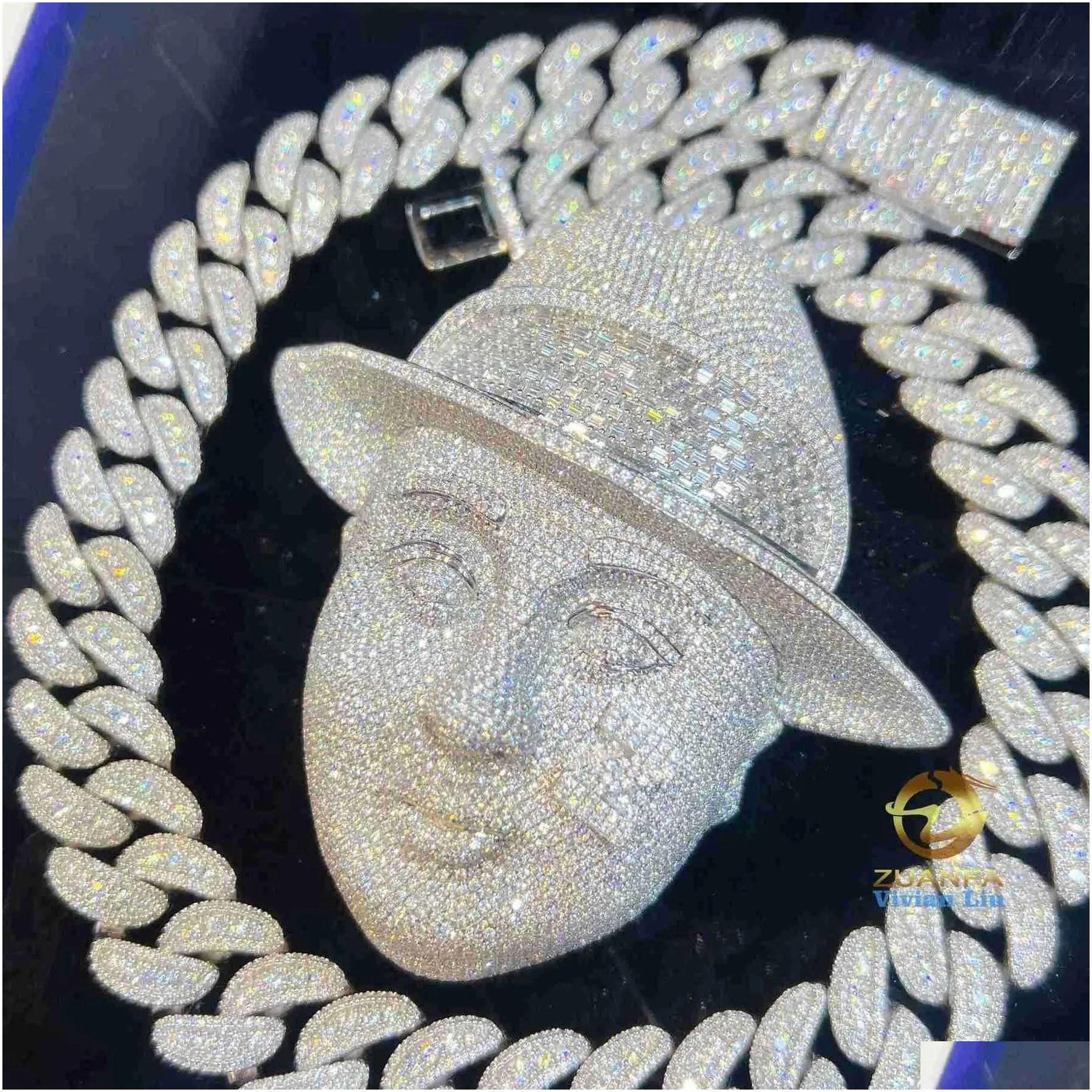 Pendant Necklaces Pass Diamond Tester Cuban Link Necklace For Custom Hip Hop Men Jewelry Big Drop Delivery Otqgz