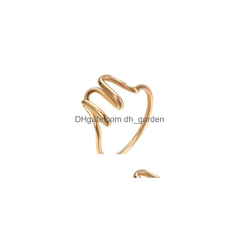 Cluster Rings Letter Ring For Women Creative Design E M C K R Y H Initial Alphabet Sier Gold Ringfashion Jewelry Gift Drop Dhgarden Dhyjx
