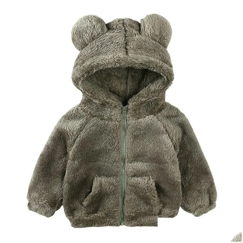 Jackets 2023 New Childrens Clothing Winter Baby Boys And Girls Cashmere Padded Coat Western Style Warm Hooded Sweater Kids Hoodie 7 Dr Dhfky