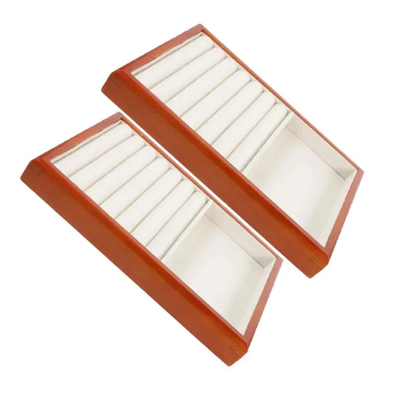 jewelry pouches 2 pcs home rack ring dish holder bead organizer trays storage box bracelet display flannel