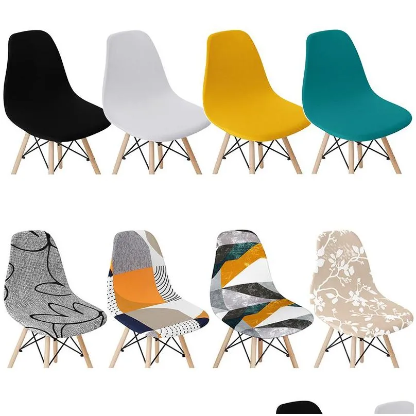 Chair Covers Shell Chair Er Stretch Short Back Ers For Dining Seat Home Bar El Party Banquet Drop Delivery Home Garden Home Textiles C Otxjd