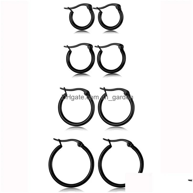 Hoop & Huggie New Arrival 316L Stainless Steel Hoop Earrings 15Mm60Mm Exaggerated Large Round Buckle For Women Gift Jewelry Dhgarden Dhgne