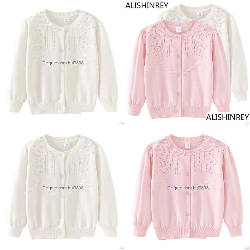 pullover alishinrey children knitted coat autumn baby girl hollow sweater summer toddler born long sleeves cardigan for girls 230619