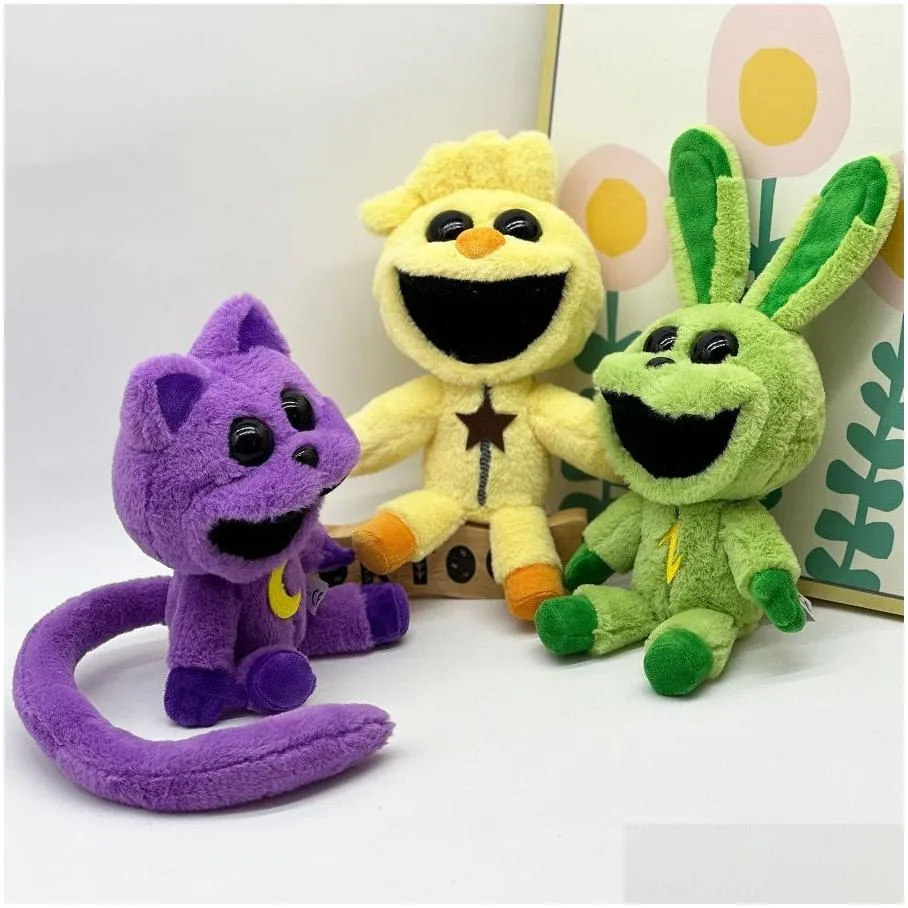 hot selling plush toys, smiling small animals, rabbits, cats, dogs, bears, soft horror, smiling animal series plush toy gifts