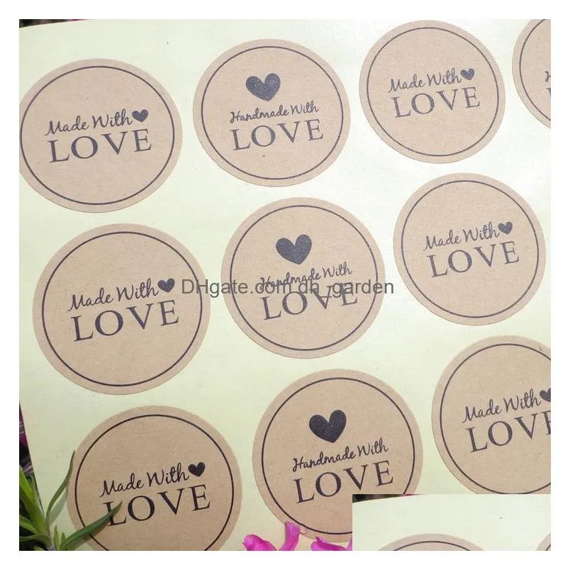 Other New Arrival 10Pcs Handmade Sealing Stickers For Baking Biscuit Bag Envelope With Love Round Drop Delivery Jewelry Jewe Dhgarden Dh6Uz