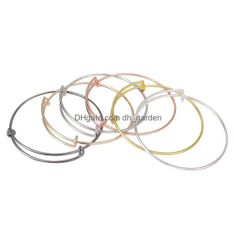 Bangle Quality Guranteed Expandable Wire Bangle Bracelet For Beading Charm 63-65Mm Sier Gold Color Diy Women Jewelry Gift D Dhgarden Dhuaf