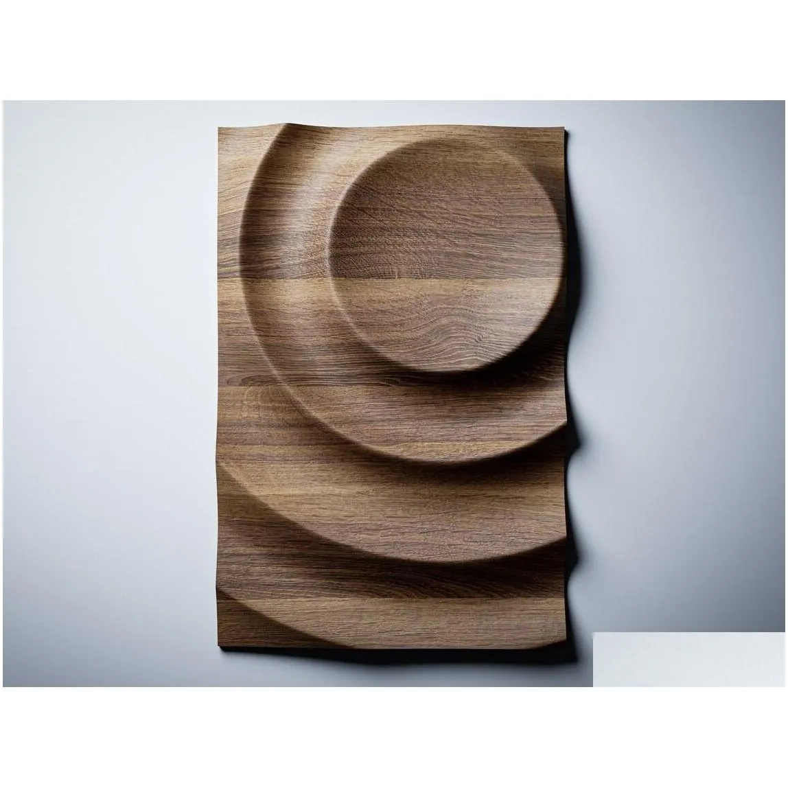 3D Wall Panel 3D Wood Carving Ripple Wall Art Scpture Drop Delivery Home Garden Home Decor Otu2E