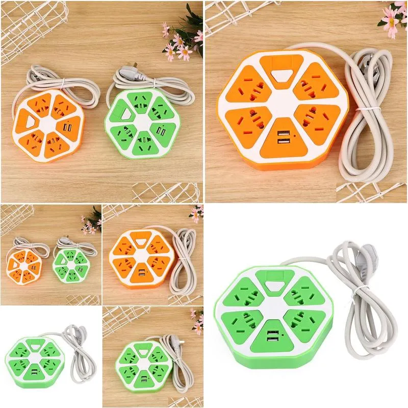 Power Strips, Extension Cords & Surge Protectors Wholesale Smart Usb Socket Hexagonal Circar Porous Position Wiring Board For Home Off Ot48W