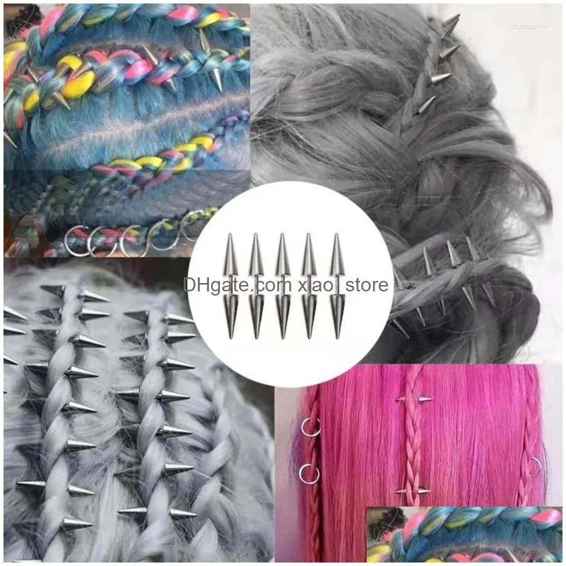 hair clips 10pcs hairpins accessories for women dreadlocks cone decoration clip braid africa stainless steel body jewelry