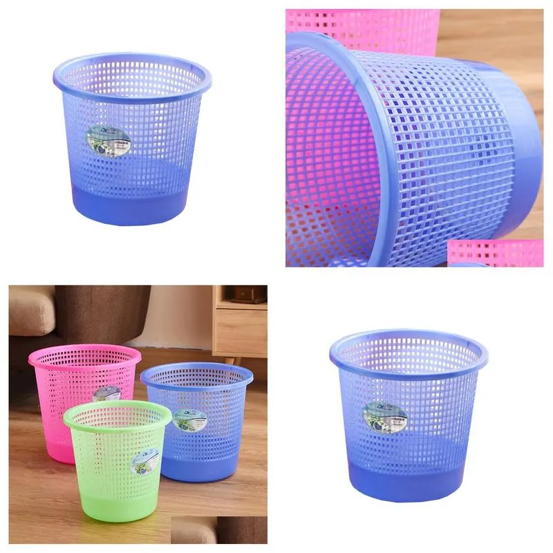 Waste Bins Plastic Garbage Bin Household Circar Kitchen Study Room Office Paper Basket Drop Delivery Home Garden Housekeeping Organiza Otk6G