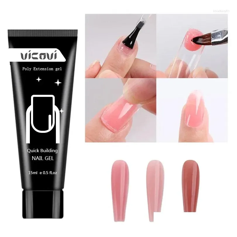 nail gel vicovi 10 color extension acrylic uv led builder quick tip form jelly crystal tslm1