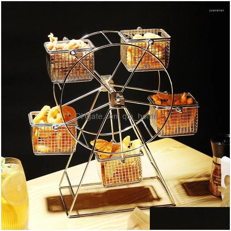 plates ferris wheel rotating snack rack french fries chicken nuggets basket gourmet box bar ktv dim sum display stand