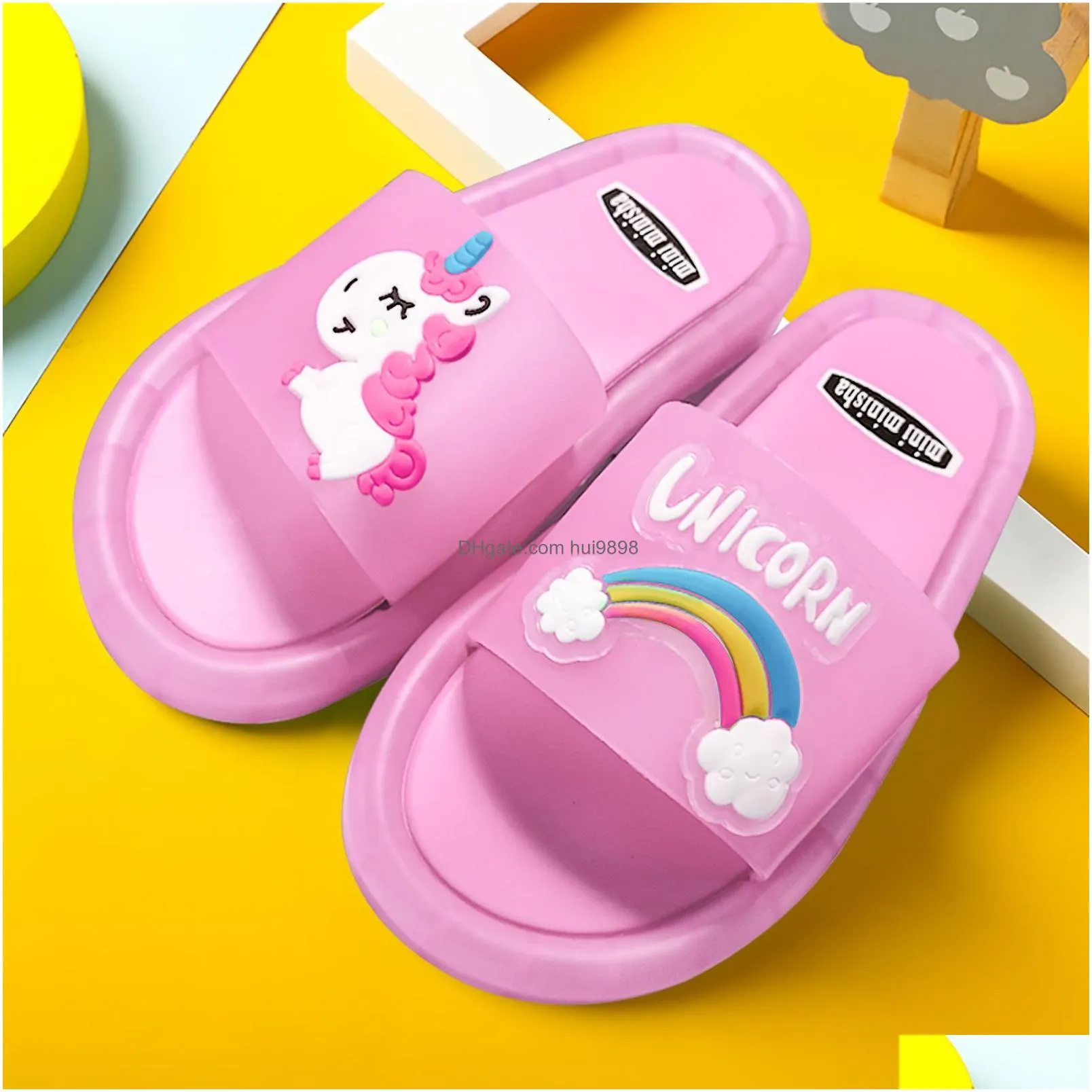 slipper girl slippers children unicorn led kids baby bathroom sandals shoes for boys light up toddle230605