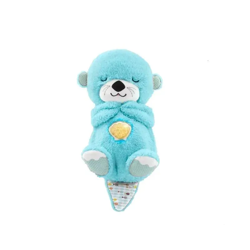 Plush Dolls Breathing Otter Teddy P Toys Born Sensory Enlightenment Sound Light Soothing Slee Pie Baby Stuffed Fun 240106 Drop Deliver Ot1Tp