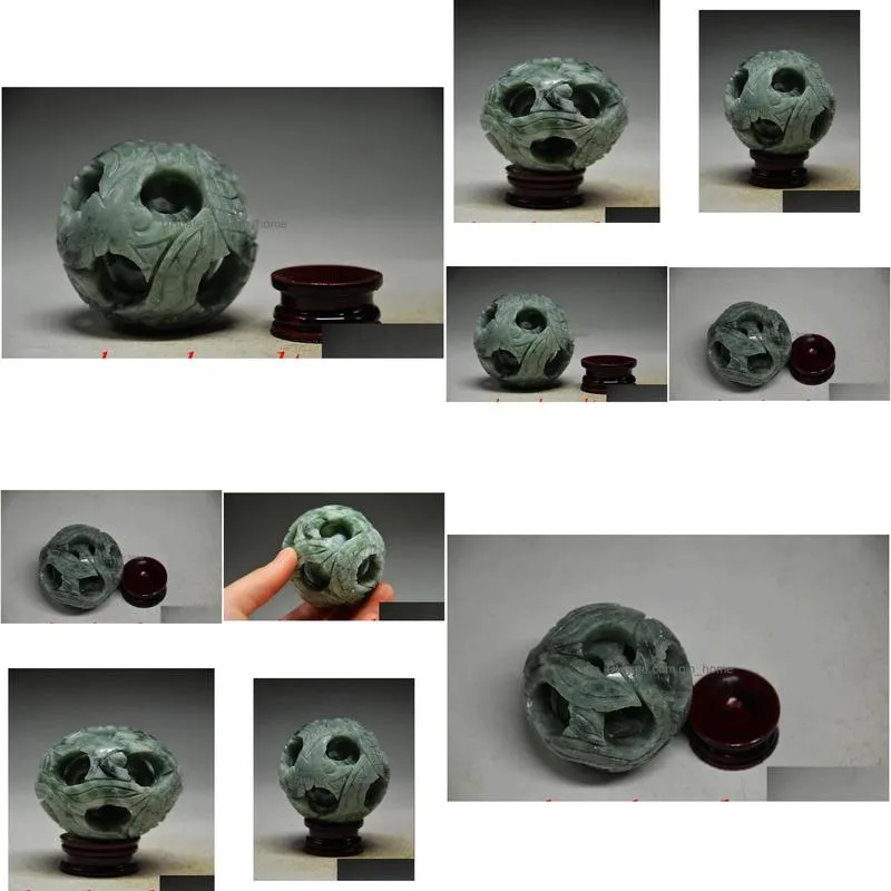 splendiferous jade handcarved 3 layers puzzle ball with base gtgtgt 7986040