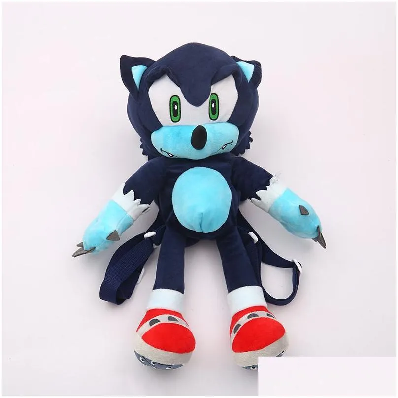anime 45cm sonic hedgehog stark book backpack plush toys wholesale and retail