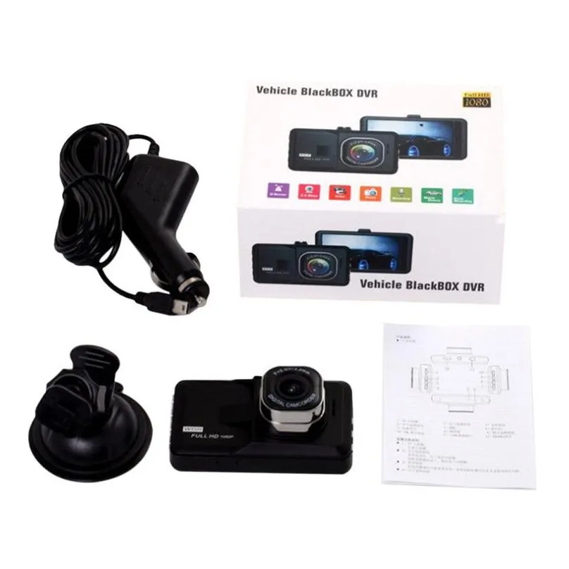 3 inch 1080p dual lens car dvr camera video recorder cycle recording recorders night vision wide angle dashcam camera registrar4056488