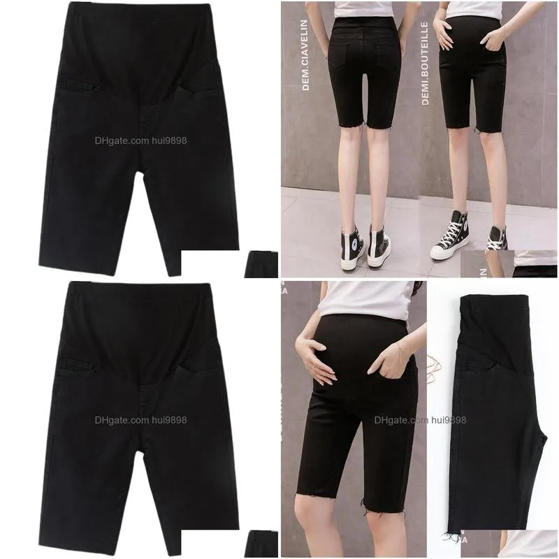 maternity bottoms pregnant womens denim shorts wear belly lift bottoming pants five-point trousers summer thin fashion