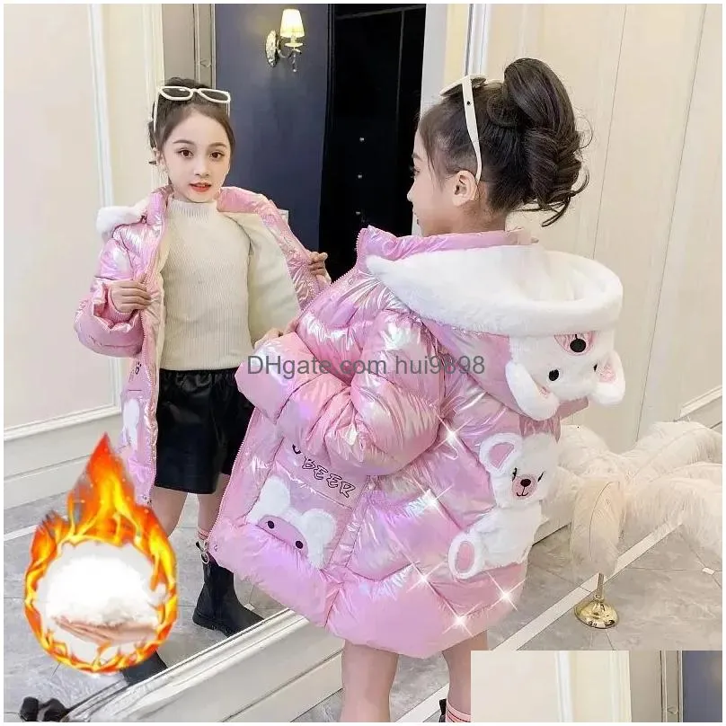 down coat girls winter cotton korean childrens fashion kids jackets for clothing 7 9 10 11 12 years 231202