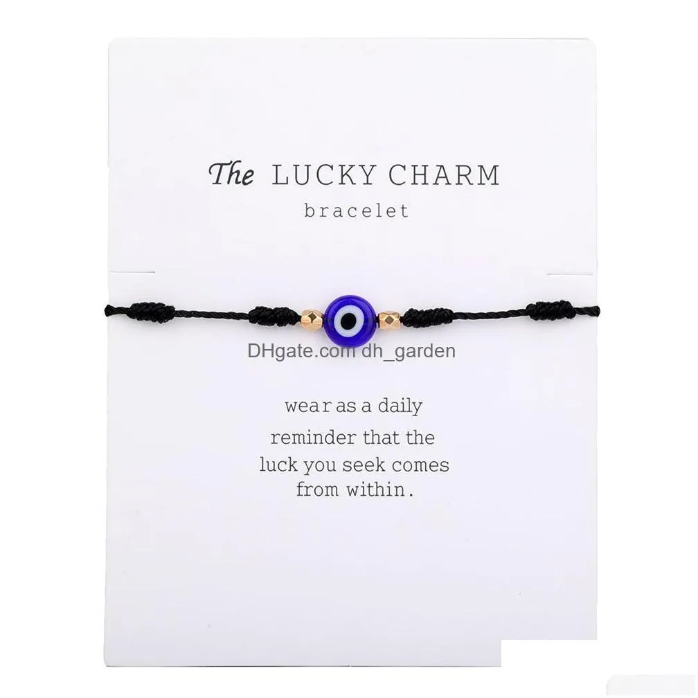 Chain Fashion 7 Knot Rope Chain Lucky Evil Blue Eye Charms Bracelets For Women Men Red Stringthread Couple Friendship Brace Dhgarden Dh1W4