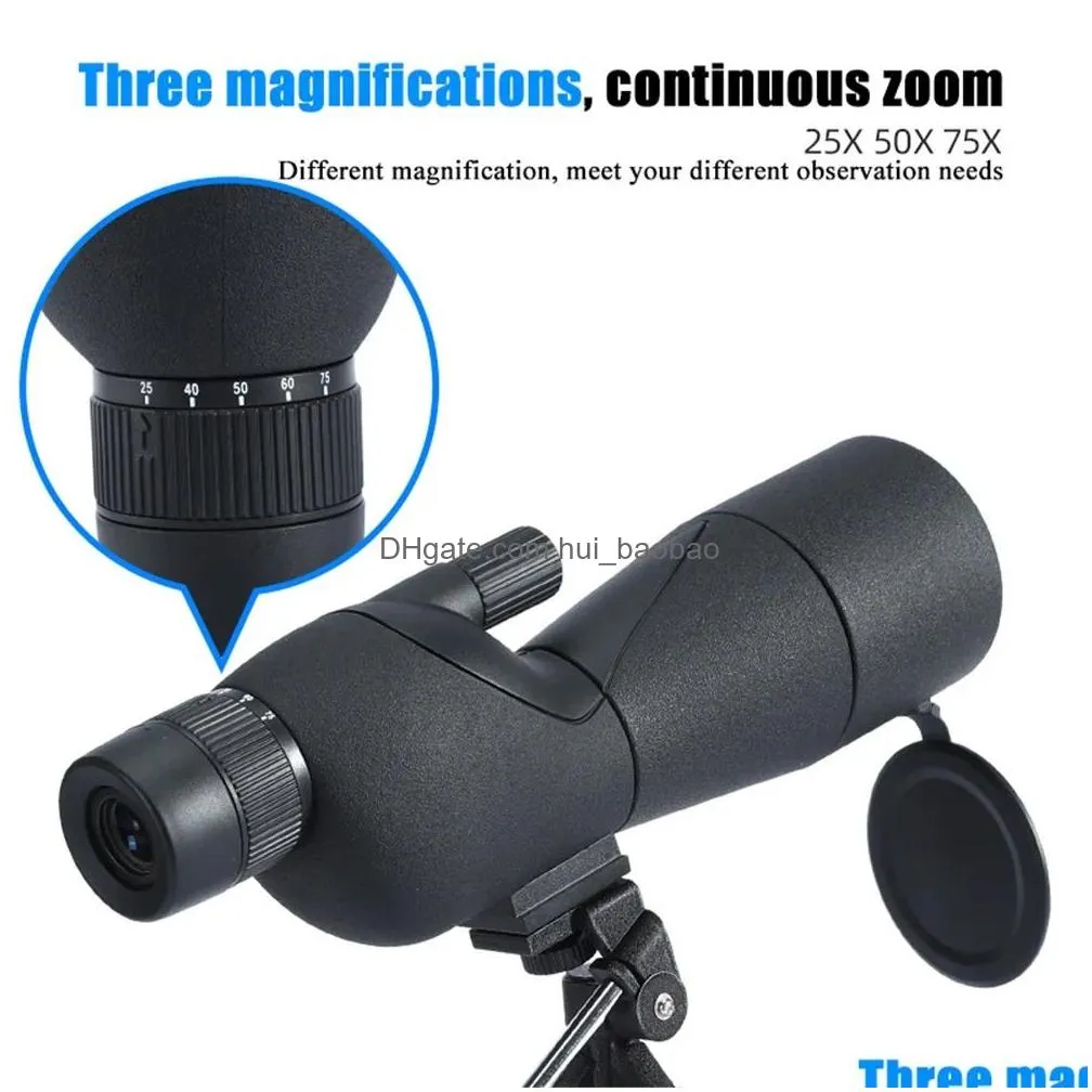 telescope binoculars portable outdoor professional 25x75 monoculars high power hd spotting scope for hunting camping target animal viewing