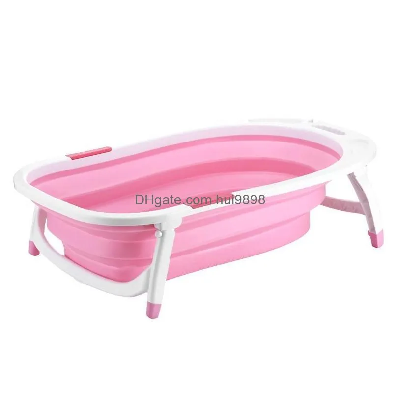 bathing tubs seats born baby bath tub folding child can sit lay bathtub eco-friendly non-slip safe kid