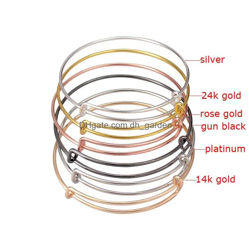 Bangle Quality Guranteed Expandable Wire Bangle Bracelet For Beading Charm 63-65Mm Sier Gold Color Diy Women Jewelry Gift D Dhgarden Dhuaf