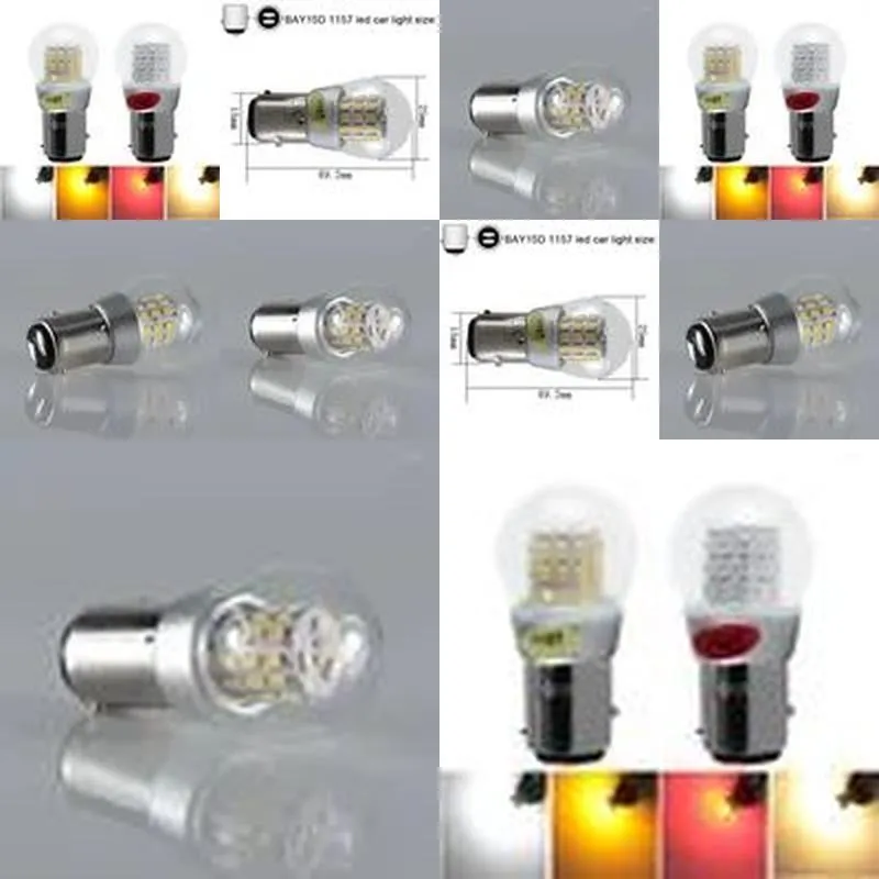 led clear glass lamp car brake tail bulb auto indicator light red yellow white 12 volt canbus zz