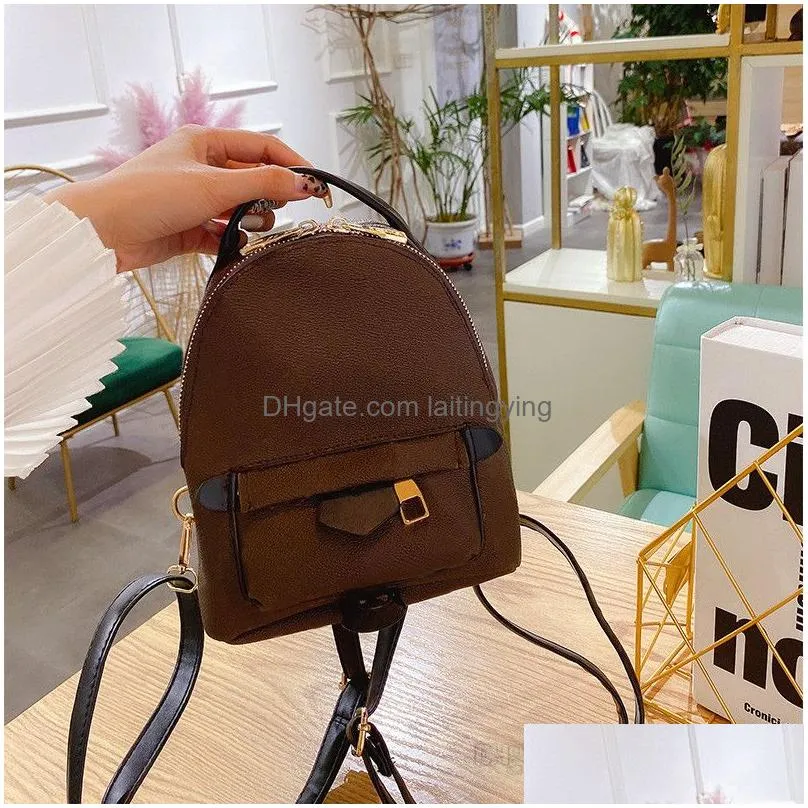 designer kids letter printed backpacks children pu leather double shoulder bags classical women casual bag a7480