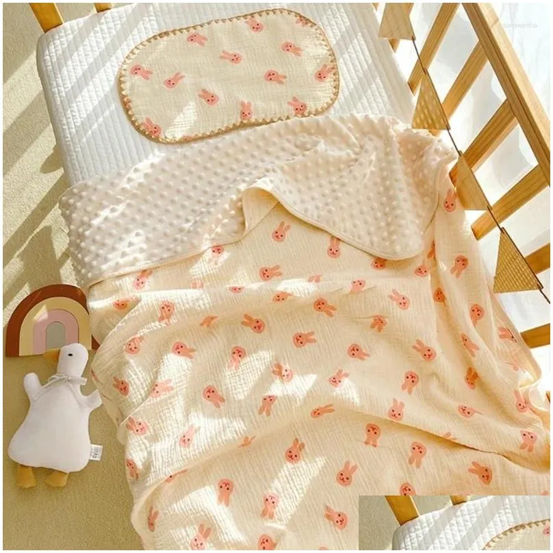 blankets born receiving blanket for baby print wrap infant 0-6m crepe cotton swaddle skin-friendly towel