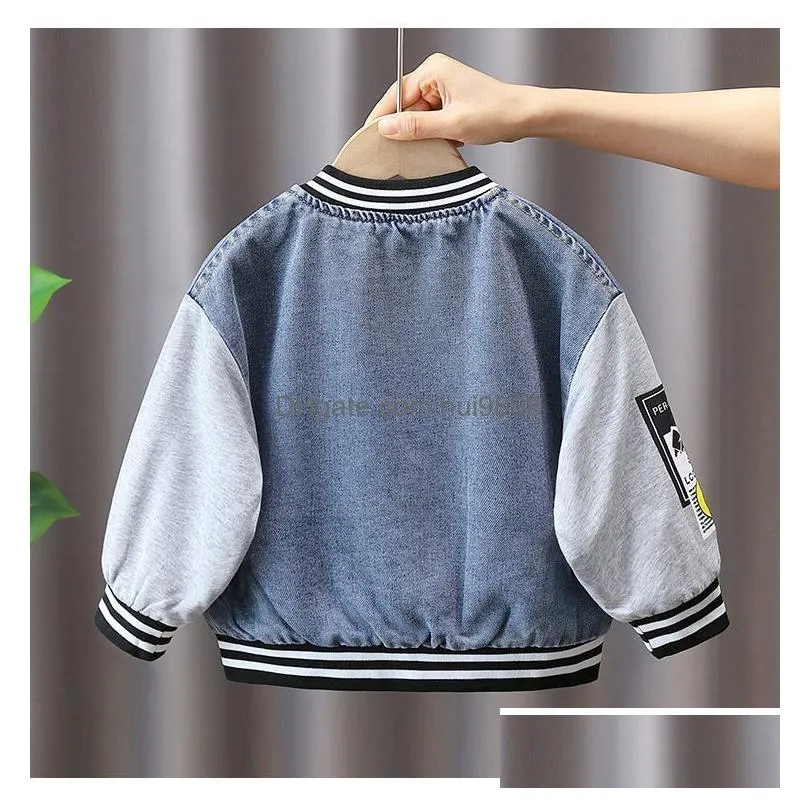 jackets boys spring coat 2023 childrens denim baseball jacket baby fashion casual kids jeans for boy 230904