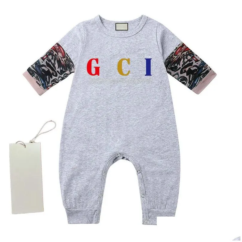 Rompers Ins Designer Newborn Baby Girl Boy Rompers Clothes Infant Jumpsuits Onesie Bodysuit Aaa Drop Delivery Baby, Kids Maternity Bab Dhbau