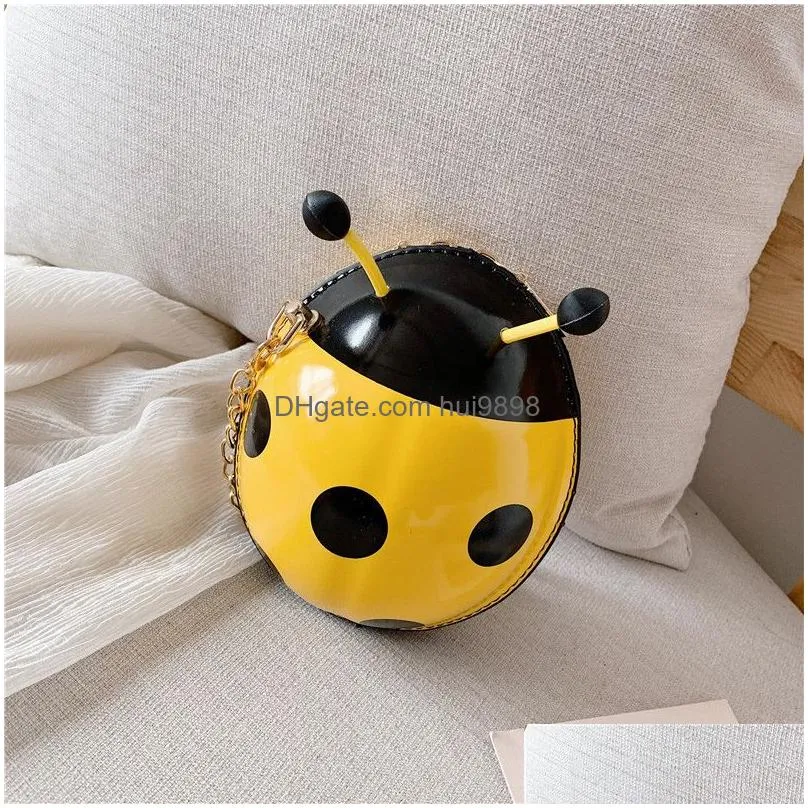 childrens fashion cartoon seven star ladybug eggshell purse kids korean style lovely leisure one shoulder slanting bag babys holiday