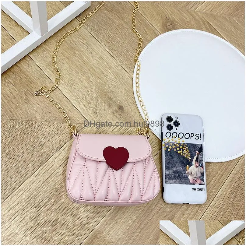 sweet princess accessories pleated chain childrens saddle purse girl fashion korean style parent child bag wholesale cute little pocket