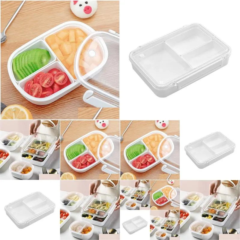 Lunch Boxes&Bags Large Capacity Microwave Heated Lunch Box Portable Sealed Bento Divided -Kee Student Office Drop Delivery Home G Ots91