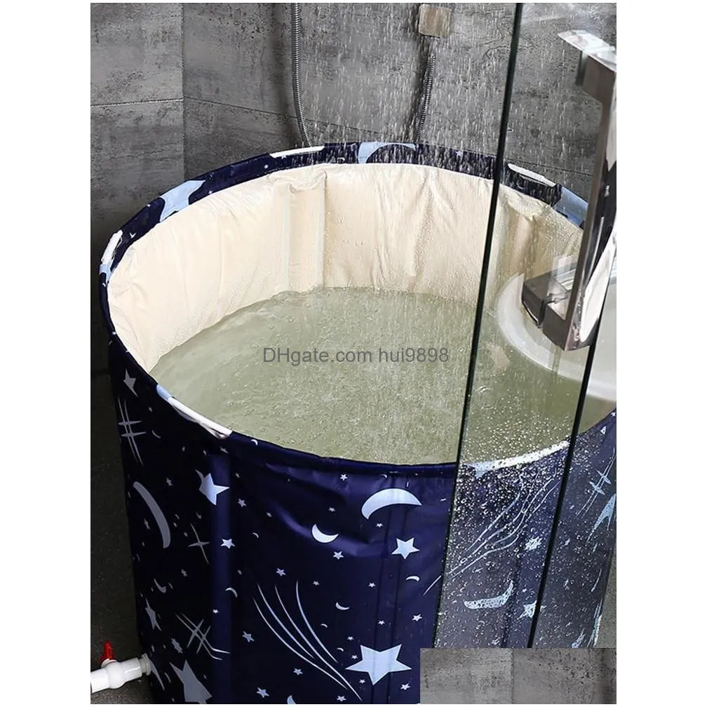 bathing tubs seats bubble barrel adult can fold bucket bath barrel household large and thicker body