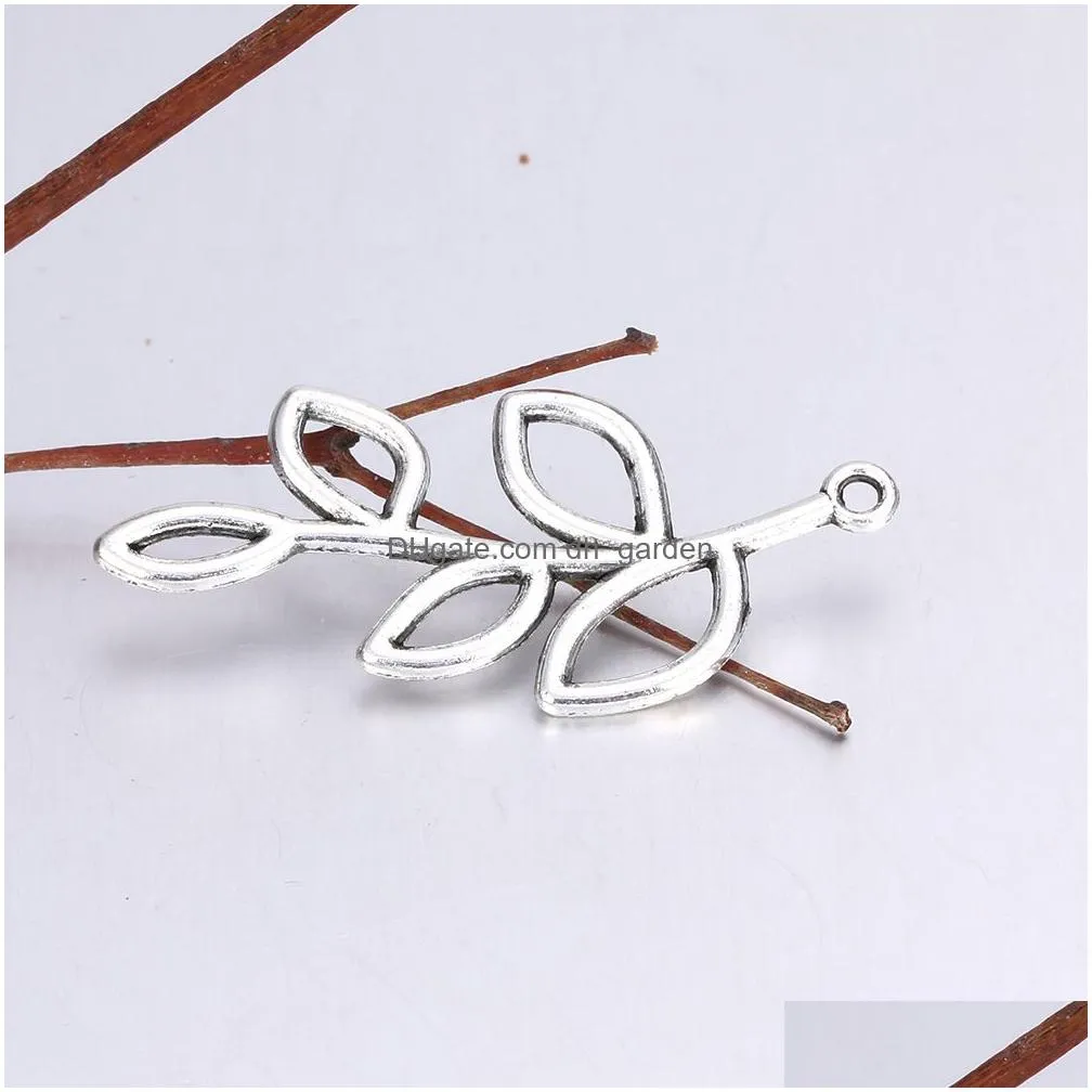 Other New Fashion Tree Leaf Branch Charm For Bracelet Necklace Keychain Simple Style Sliver Gold Color Diy Jewelry Accessori Dhgarden Dhfoh