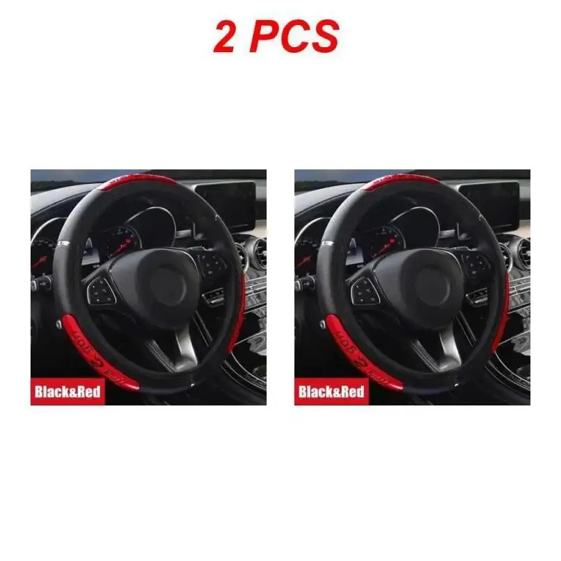 steering wheel covers 1/2/3pcs 38cm universal auto decoration car coverplush fabric for steer