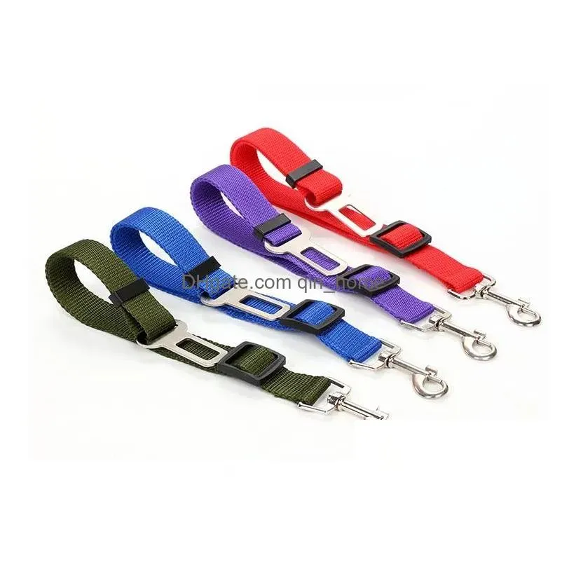  6 colors cat dog car safety seat belt harness adjustable pet puppy pup hound vehicle seatbelt lead leash for dogs 500pcs