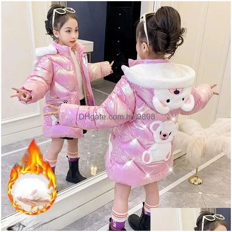 down coat girls winter cotton korean childrens fashion kids jackets for clothing 7 9 10 11 12 years 231202