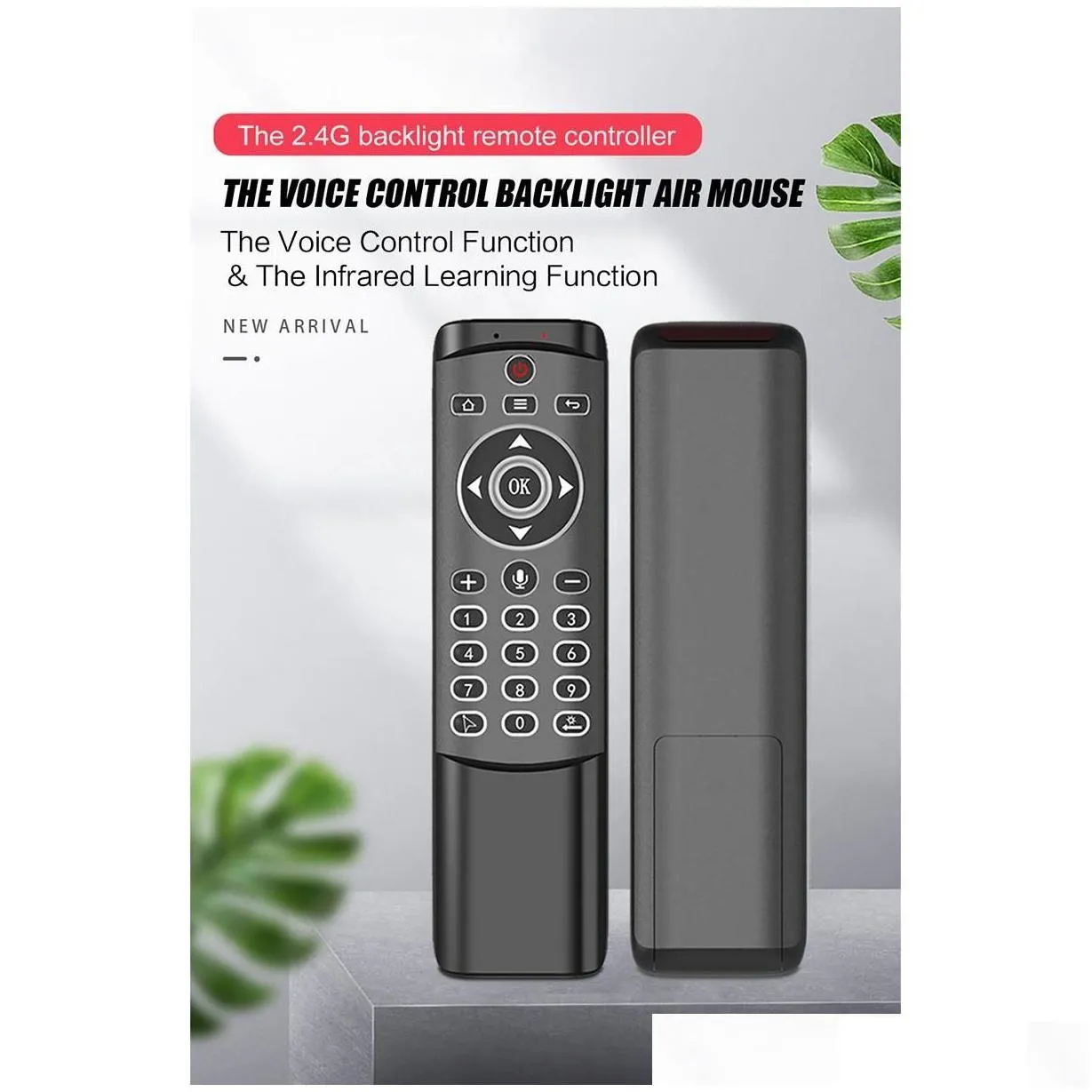 keyboards mt1 backlit voice remote control gyro wireless air mouse 2.4g for android tv box drop delivery computers networking keyboard