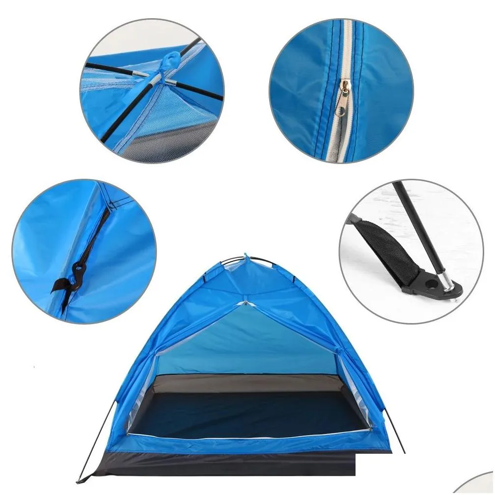 2 person ultralight camping tent single layer portable trekking antiuv coating upf 30 for outdoor beach fishing 240220