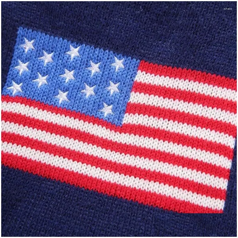Dog Apparel American Flag Pet Costume Winter Warm Sweater Fashion Christmas Clothes For Puppy Size Xxs Drop Delivery Otgub