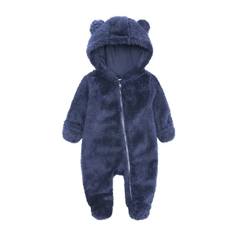 Rompers Baby Jumpsuits In Autumn And Winter Clothes Climbing Thick Warm Newborn Flannel Going Out To Wear P Drop Delivery Baby, Kids M Dh9Jr